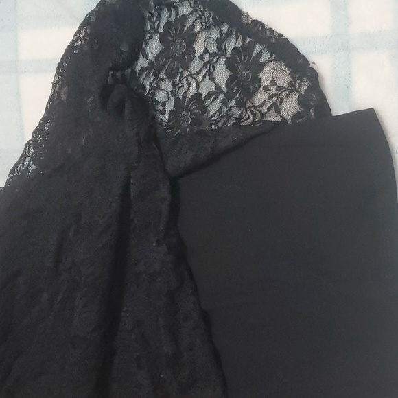 MIDNIGHT HOUR Black Floral Lace Short Dress Size Medium - Picture 8 of 8